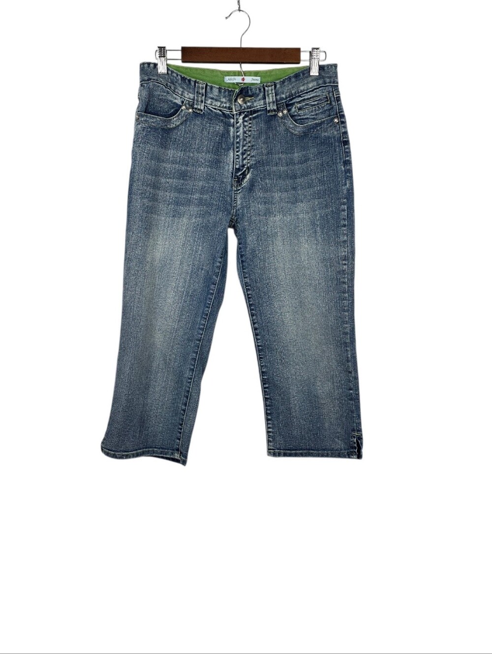 Adolfo Jeans Y2K Early 2000s Capri Denim Jean Pedal Pushers Mid Rise Size 8